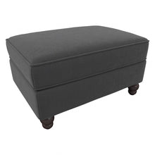 Load image into Gallery viewer, Bush Furniture Coventry Storage Ottoman, Charcoal Gray Herringbone, Standard Delivery