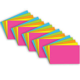 Top Notch Teacher Products Brite Blank Index Cards, 5in x 8in, Assorted Colors, 100 Cards Per Pack, Case Of 5 Packs
