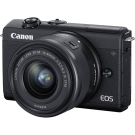 Canon EOS M200 24.1 Megapixel Mirrorless Camera with Lens - 0.59in - 1.77in - Black - Autofocus - 3in Touchscreen LCD - 3x Optical Zoom - Optical (IS) - 6000 x 4000 Image - 3840 x 2160 Video - HD Movie Mode - Wireless LAN