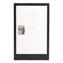 Load image into Gallery viewer, Alpine AdirOffice 1-Tier Steel Lockers, 24inH x 15inW x 15inD, Black/White, Pack Of 4 Lockers
