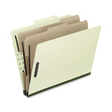 Oxford Pressboard Classification Folders, Legal Size, 2in Expansion, 2 Dividers, 30% Recycled, Gray/Green, Box Of 10