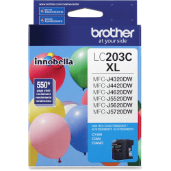 Brother LC203 Cyan High-Yield Ink Cartridge, LC203C