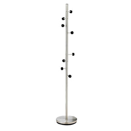 Adesso Swizzle Coat Rack, 67 1/2inH x 12inW x 12inD, Satin Steel