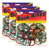 The Pencil Grip Book Rings, 1in, 175-Sheet Capacity, Assorted Colors, 50 Rings Per Pack, Set Of 3 Packs