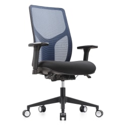 WorkPro 4000 Series Multifunction Ergonomic Mesh/Fabric High-Back Executive Chair, Blue/Black, BIFMA Compliant