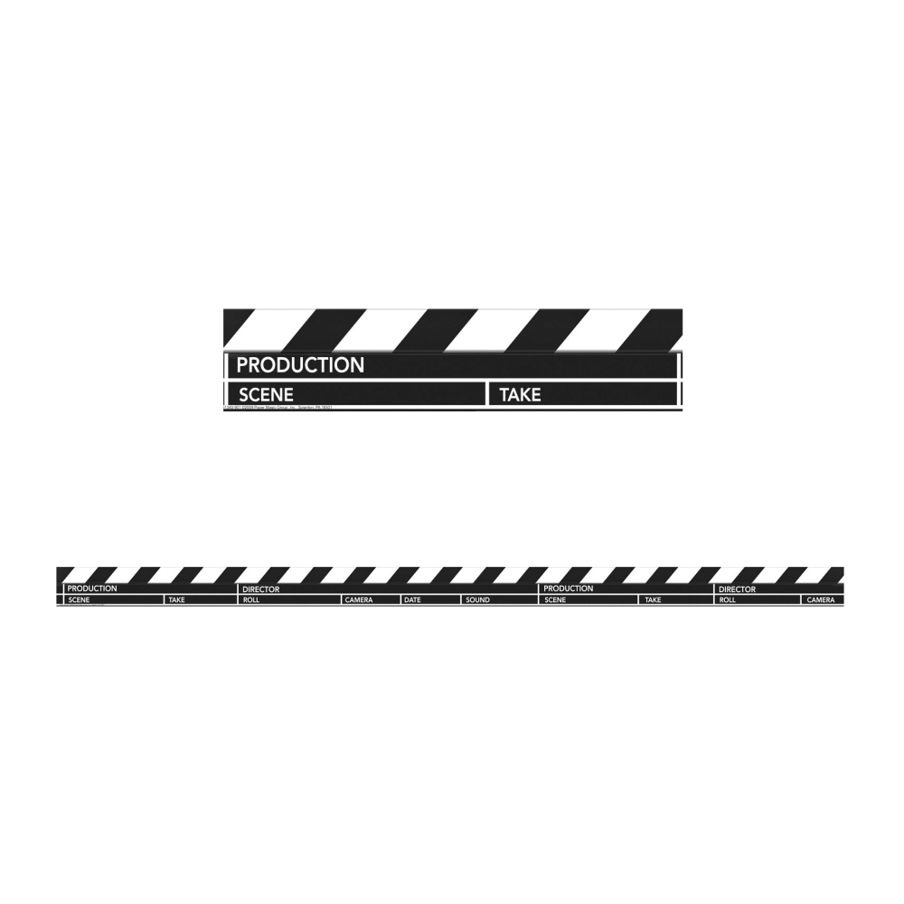 Eureka Deco Trim Strips, Hollywood Clapboard, Assorted Colors, Pack Of 12