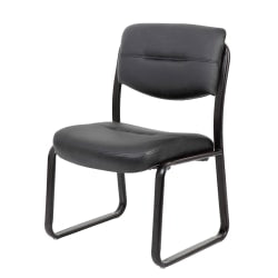 Boss Office Products LeatherPlus Bonded Leather Guest Chair, Black