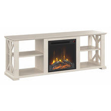 Load image into Gallery viewer, Bush Furniture Homestead Electric Fireplace TV Stand For 70in TVs, Linen White Oak, Standard Delivery