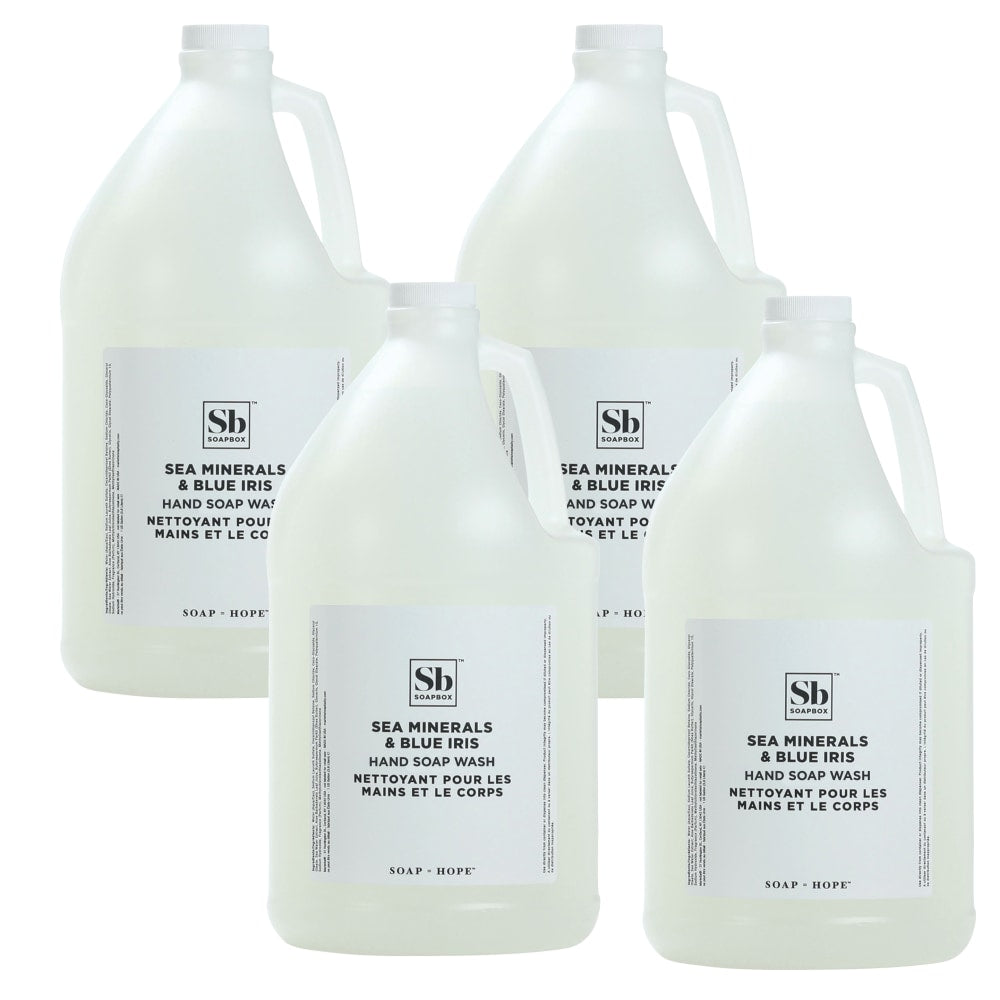 Soapbox Liquid Hand Soap, Sea Minerals And Blue Iris, 1 Gallon, Carton Of 4 Bottles
