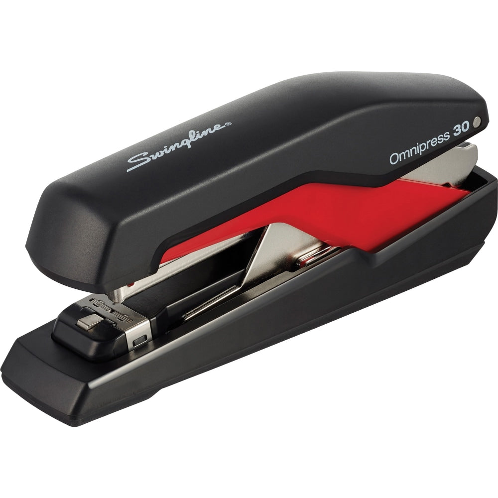 Swingline Omnipress 30 Stapler, 30 Sheets Capacity, Black/Red