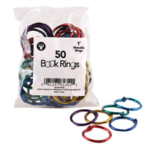 Load image into Gallery viewer, Hygloss Book Rings - 1in Maximum Capacity - Assorted - Steel, Metal - 50 / Pack