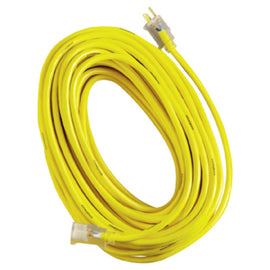 Coleman Cable 2885 - 12/3 100sJTW Yellow Jacket Extension Cord w/Lighted End - 125 V AC Voltage Rating - 15 A Current Rating - Yellow