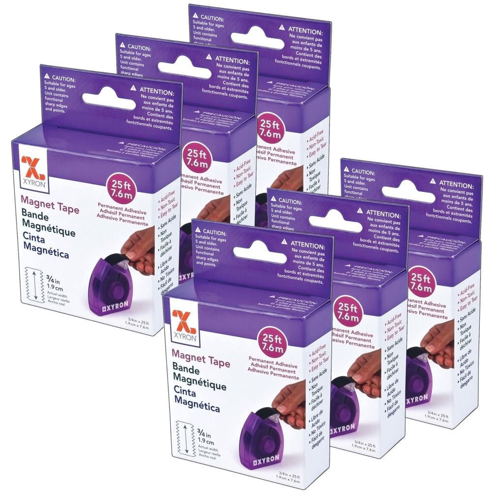 Xyron Magnet Tape, 3/4in x 25 ft., Purple, Pack Of 6
