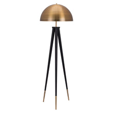Load image into Gallery viewer, Zuo Modern Mascot Floor Lamp, 61 5/8inH, Brass Shade/Black Base