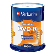 Load image into Gallery viewer, Verbatim DVD-R 4.7GB 16X Life Series White Inkjet Printable, Hub Printable - 100pk Spindle