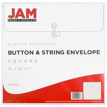 Load image into Gallery viewer, JAM Paper Open-End Plastic Envelopes, Legal-Size, 13in x 13in, Clear, Pack Of 12