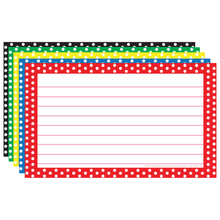 Load image into Gallery viewer, Top Notch Teacher Products Polka Dot Border Lined Index Cards, 3in x 5in, Assorted Colors, 75 Cards Per Pack, Case Of 6 Packs