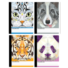 Load image into Gallery viewer, Inkology Composition Books, 8-1/2in x 11in, College Ruled, 200 Pages (100 Sheets), Foil Totem Designs, Pack Of 12 Books