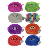 Inkology Fluffles Pencil Pouches, 9in x 6in, Assorted Colors, Pack Of 8 Pouches