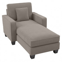 Load image into Gallery viewer, Bush Furniture Stockton Chaise Lounge With Arms, Beige Herringbone, Standard Delivery