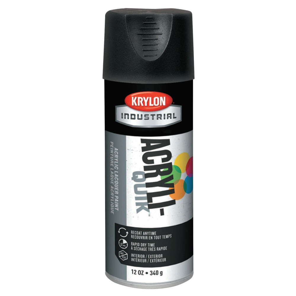 Interior/Exterior Industrial Maintenance Paints, 12 oz Aerosol, Ultra-Flat Black