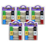 Top Notch Binder Clips, Jumbo, 1in Capacity, Things To Do, Multicolor, 6 Clips Per Pack, Set Of 5 Packs
