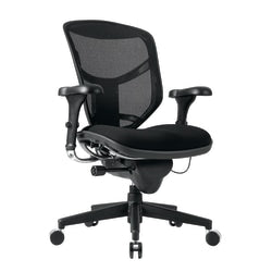 WorkPro Quantum 9000 Series Ergonomic Mesh/Premium Fabric Mid-Back Office Chair, Black/Black, BIFMA Compliant