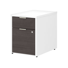 Bush Business Furniture Jamestown 23-2/3inD Vertical 2-Drawer File Cabinet, Storm Gray/White, Delivery