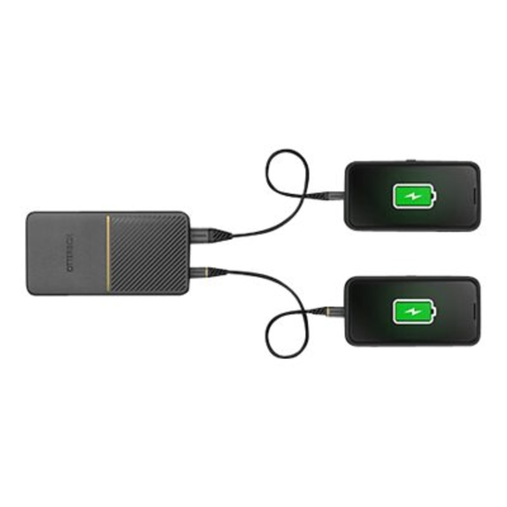 OtterBox - Power bank - 15000 mAh - 18 Watt - 3 A - Apple Fast Charge, Huawei Fast Charge, PE 2.0+, PD 3.0, QC 3.0, AFC, SFCP - 2 output connectors (USB, 24 pin USB-C) - on cable: USB, USB-C - twilight