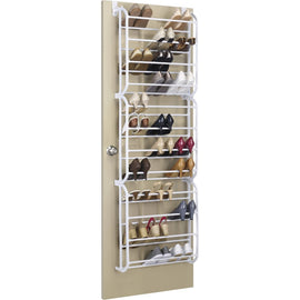 Whitmor 6780-4679-WHT Shoe Rack - 72 x Shoes - Durable - Resin, Metal
