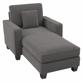 Bush Furniture Stockton Chaise Lounge With Arms, French Gray Herringbone, Standard Delivery