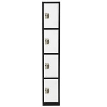 Load image into Gallery viewer, Alpine AdirOffice 4-Tier Steel Locker, 72inH x 12inW x 12inD, Black/White