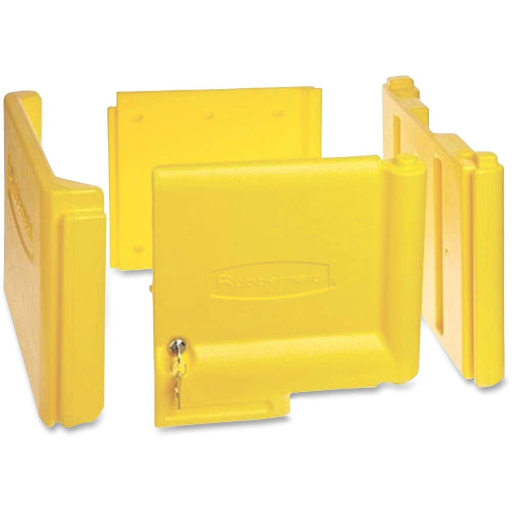 Rubbermaid Commercial Locking Janitor Cart Cabinet - 20in x 16in x 11.2in - Yellow - Polyethylene