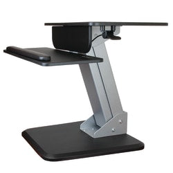 StarTech.com Sit-to-Stand Workstation, 6 5/16inH x 26 13/16inW x 33 3/4inD, Black/Silver