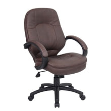 Load image into Gallery viewer, Boss Office Products LeatherPlus Bonded Leather Mid-Back Chair, Bomber Brown/Black