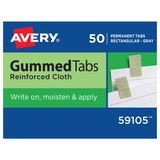 Avery Gummed Index Tabs, 7/16in x 13/16in, Gray, Pack Of 50