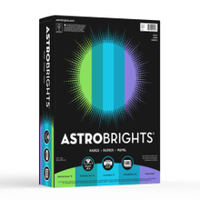 Load image into Gallery viewer, Astrobrights Color Multi-Use Printer &amp; Copy Paper, 1 Ream, Cool Assortment, Letter (8.5in x 11in), 500 Sheets Per Ream, 24 Lb, 94 Brightness
