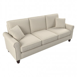 Bush Furniture Hudson 85inW Sofa, Cream Herringbone, Standard Delivery
