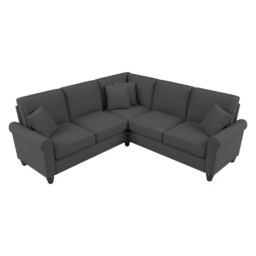 Bush Furniture Hudson 87inW L-Shaped Sectional Couch, Charcoal Gray Herringbone, Standard Delivery