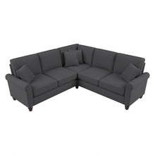Load image into Gallery viewer, Bush Furniture Hudson 87inW L-Shaped Sectional Couch, Charcoal Gray Herringbone, Standard Delivery