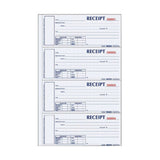 Rediform Hardbound Numbered Money Receipt Books - 300 Sheet(s) - 2 PartCarbonless Copy - 2.75in x 6.87in Form Size - 8in x 11in Sheet Size - White, Canary - Red Print Color - 1 Each