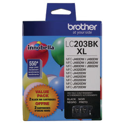 Brother LC203 Black High-Yield Ink Cartridges, Pack Of 2, LC2032PKS