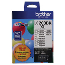 Load image into Gallery viewer, Brother LC203 Black High-Yield Ink Cartridges, Pack Of 2, LC2032PKS