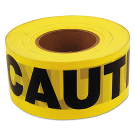 Barricade Tape, 3 in x 1,000 ft, Yellow, Caution Safety Hazard Keep Away