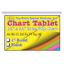 Load image into Gallery viewer, Top Notch Brite Chart Tablets, 16in x 24in, 1in Ruled, Assorted Colors, Pack Of 3