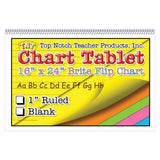 Top Notch Brite Chart Tablets, 16in x 24in, 1in Ruled, Assorted Colors, Pack Of 3