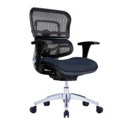 WorkPro 12000 Series Ergonomic Mesh/Antimicrobial Vinyl Mid-Back Chair, Navy/Black, BIFMA Compliant