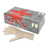 Memphis Gloves Disposable Gauntlet Powdered Latex Gloves, Medium, Box Of 100