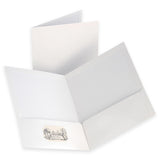 Oxford Laminated Twin-Pocket Portfolios, 8 1/2in x 11in, White, Pack Of 10
