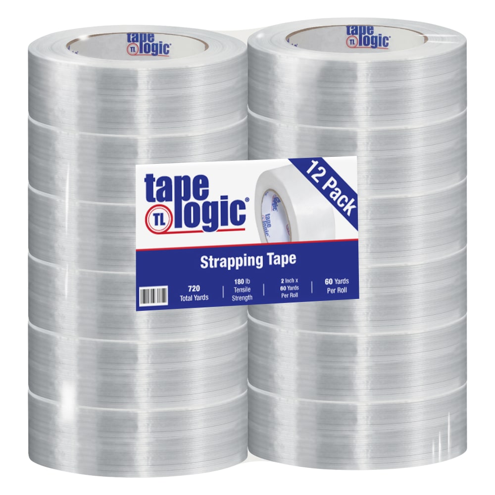 Tape Logic 1400 Strapping Tape, 2in x 60 Yd, Clear, Pack Of 12 Rolls